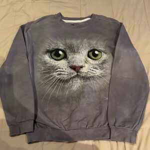 The Mountain Brand Gray Cat Face Sweatshirt